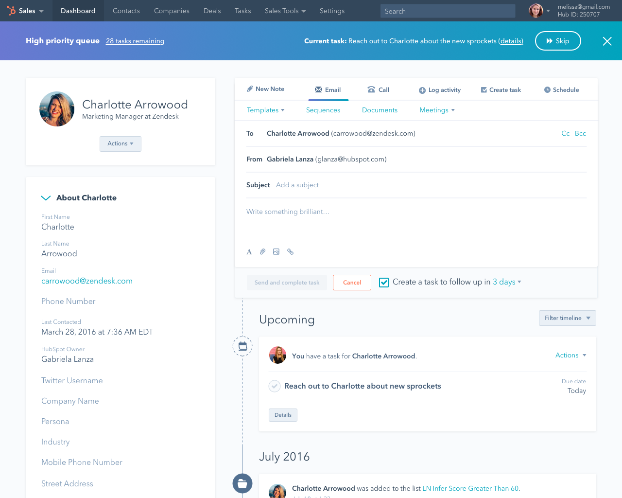 Reinvigorated Tasks in HubSpot CRM